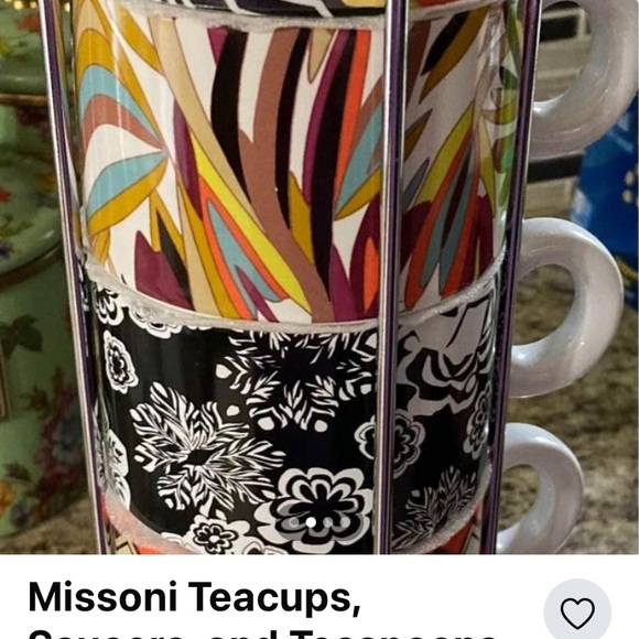 Missoni teacups coffee cups with saucers espresso stacking mug set - Picture 4 of 6